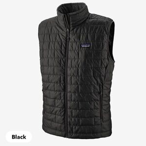 Men’s Patagonia Nano Puff Vest, Black, Medium, VERY LIGHTLY USED